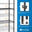 Fencer Wire RWW-CH30145BK Black 5-Tier Metal Adjustable Height Garage Storage Shelving Unit with Leveling Feet Fencer Wire RWW-CH30145BK Black 5-Tier Metal Adjustable Height Garage Storage Shelving Unit with Leveling Feet
