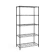 Fencer Wire RWW-CH30145BK Black 5-Tier Metal Adjustable Height Garage Storage Shelving Unit with Leveling Feet
