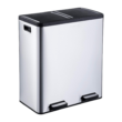 The Step N' Sort 18.5 Gallon Extra Large Capacity, Soft-Step, Dual Trash and Recycling Bin with Removable Inner Bins, Silver