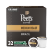 Peet's Coffee, Medium Roast K-Cup Pods for Keurig Brewers - Single Origin Brazil 32 Count (1 Box of 32 K-Cup Pods)