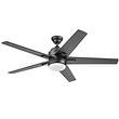 Harbor Breeze Flanagan II 52-in Matte Black Color-changing Indoor Ceiling Fan with Light and Remote (5-Blade)