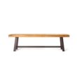Christopher Knight Home Carlisle Outdoor Acacia Wood and Rustic Metal Bench, Sandblast Finish / Rustic Metal 14. 75 x 63 x 17. 50 inches