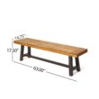 Christopher Knight Home Carlisle Outdoor Acacia Wood and Rustic Metal Bench, Sandblast Finish / Rustic Metal 14. 75 x 63 x 17. 50 inches