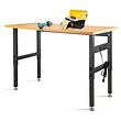 HONRISE Work Bench, Height Adjustable Workbench Heavy Duty Oak Wood Desktop Work Table