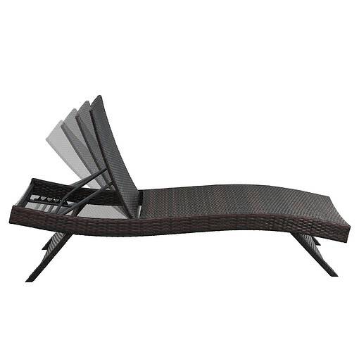 EDYO LIVING BestHomeChoice Set of 2 Wicker Brown Wicker Frame Stationary Chaise Lounge Chair with Woven Seat