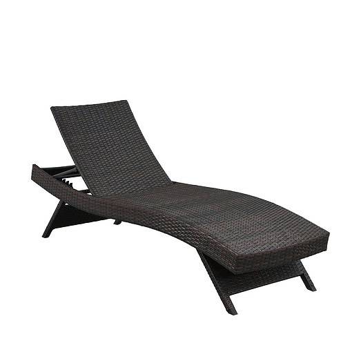 EDYO LIVING BestHomeChoice Set of 2 Wicker Brown Wicker Frame Stationary Chaise Lounge Chair with Woven Seat