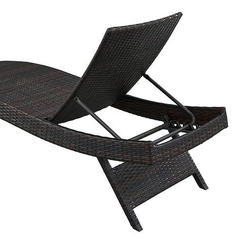 EDYO LIVING BestHomeChoice Set of 2 Wicker Brown Wicker Frame Stationary Chaise Lounge Chair with Woven Seat