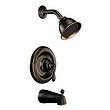 Moen Caldwell Mediterranean Bronze 1-handle Single Function Round Bathtub and Shower Faucet Valve Included