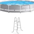 Intex 12 Foot Prism Frame Above Ground Swimming Pool w/ Pump & Pool Ladder - 1