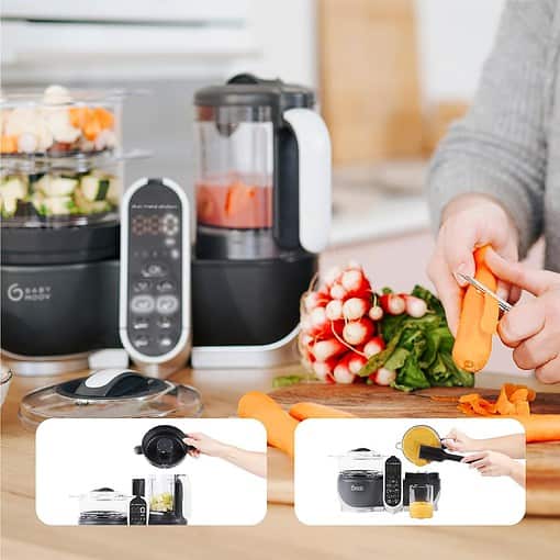 Babymoov Duo Meal Station Food Maker 6 in 1 Food Processor with Steam Cooker, Multi-Speed Blender, Baby Purees, Warmer, Defroster, 1 Count (Pack of 1) (Nutritionist Approved) - 6