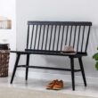Duhome Elegant Lifestyle Duhome Entryway Bench, Black Dining Bench with Spindle Back Farmhouse Wood Windsor Bench