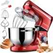 KUCCU Stand Food Mixer, 6.5 Qt 660W, 6-Speed Tilt-Head , Kitchen Electric Mixer with Stainless Steel Bowl (6.5-QT, Red)