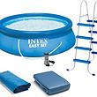 INTEX 28167EH Easy Set Inflatable Swimming Pool Set: 15ft x 48in – Includes 1000 GPH Cartridge Filter Pump – Removable Ladder – Pool Cover – Ground Cloth - 1