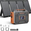 Portable Solar Generator, 300W Portable Power Station with Foldable 60W Solar Panel, 110V Pure Sine Wave, 280Wh Lithium Battery Pack with DC AC Outlet for Home Use, RV, Outdoor Camping Adventure - 1
