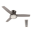Harbor Breeze Sailstream 52-in Brushed Nickel Indoor Flush Mount Ceiling Fan with Light and Remote (3-Blade)