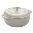 Lodge 6 Quart Enameled Cast Iron Dutch Oven with Lid – Oyster White