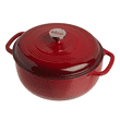 Lodge 6 Quart Enameled Cast Iron Dutch Oven with Lid – Island Spice Red