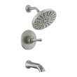 Delta Eldren Spotshield Brushed Nickel 1-handle Multi-function Round Bathtub and Shower Faucet