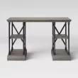Threshold Conway Wood Writing Desk with Storage Gray