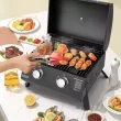 SKONYON Portable Grill 2-Burner Propane Gas Grill Ideal for Outdoor Cooking Black