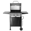 Grill Boss Outdoor BBQ Burner Propane Gas Grill for Barbecue Cooking with Side Burner, Lid, Wheels, Shelves and Bottle Opener