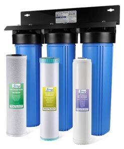 ISPRING WGB32B-KDS Whole House Water Filter System w/Polyphosphate Anti-Scale, GAC+KDF, and Carbon Block Filters, Descaler and Filter
