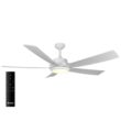 Delta Breez Pleasanton 60 in. Dimmable LED Indoor/Outdoor Matte White Ceiling Fan with Remote, 6 Speeds, 5 Blades, Reversible Motor