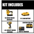 DEWALT 20V MAX XR Lithium-Ion 18-Gauge Cordless Brad Nailer Kit, 1/4 in. Impact Driver, (1) 2.0Ah Battery, and Charger