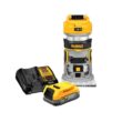 DEWALT 20V MAX XR Cordless Brushless Compact Fixed Base Router and 20V POWERSTACK Compact Battery Starter Kit