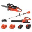 ECHO V-ZAACAF eFORCE 56V Cordless Battery String Trimmer, Blower & Chainsaw Combo Kit w/ 2.5Ah and 5.0Ah Battery and Charger (3-Tool)