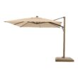 Home Decorators Collection 10 ft. Aluminum and Steel Cantilever LED Outdoor Patio Umbrella in Sunbrella Antique Beige