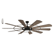 Harbor Breeze Henderson 72-in Matte Black Integrated LED Indoor/Outdoor Smart Ceiling Fan with Light Remote (10-Blade)