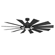 Fanimation Studio Collection Kindred 60-in Matte Black Color-changing Integrated LED Indoor/Outdoor Ceiling Fan with Light and Remote (12-Blade)