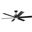 KICHLER Szeplo II 60 in. Integrated LED Indoor Satin Black Downrod Mount Ceiling Fan with Light Kit and Wall Control