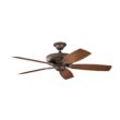 KICHLER Monarch II Patio 52 in. Outdoor Weathered Copper Downrod Mount Ceiling Fan with Remote