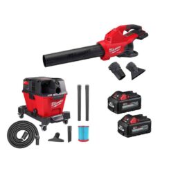 Milwaukee 2824-20-0910-20-48-11-1862 M18 FUEL Dual Battery 145 MPH 600 CFM 18V Cordless Blower w/6 Gal. Cordless Wet/Dry Shop Vacuum, (2) 6.0 Ah Batteries