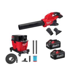 Milwaukee 2824-20-0920-20-48-11-1862 M18 FUEL Dual Battery 145 MPH 600 CFM 18V Cordless Blower w/9 Gal. Cordless Wet/Dry Shop Vacuum, (2) 6.0 Ah Batteries