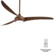 MINKA-AIRE Light Wave 65 in. Integrated LED Indoor Distressed Koa Ceiling Fan with Light and Remote Control