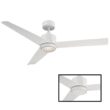 Modern Forms Lotus 54 in. LED Indoor/Outdoor Matte White 3-Blade Smart Ceiling Fan with 3000K Light Kit and Wall Control