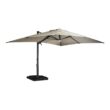 Mondawe 10 ft. x 13ft. Aluminum Cantilever Outdoor Patio Umbrella Bluetooth Atmosphere Light 360-Degree Rotationin Taupe w/Base