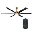 Parrot Uncle 72 in. Modern 6-Blade Integrated LED Brass Gold Ceiling Fan with Light and Remote Control