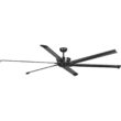 Progress Lighting Huff Collection Indoor/Outdoor 96 in. Six-Blade Black Modern Ceiling Fan with Six-Speed Remote