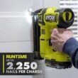 RYOBI ONE+ HP 18V 18-Gauge Brushless Cordless AirStrike Brad Nailer and ONE+ 18V HIGH PERFORMANCE Battery (2-Pack)