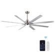 YUHAO Heekcaa 72 in. Integrated LED Indoor Brushed Nickel Smart Ceiling Fan with Remote and APP Control