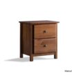 Shaker 2-Drawer Bedside Nightstand, Solid Wood with Walnut Finish Shaker 2-Drawer Bedside Nightstand, Solid Wood with Walnut Finish