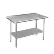 ROCKPOINT Stainless Steel Table for Prep & Work with Backsplash 48x24 Inches, NSF Metal Commercial Kitchen Table