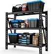 FLEXIMOUNTS Garage Shelving, 3-Tier Adjustable Shelf, 4650 lbs Weight Capacity Storage Rack, 4-Foot Tall
