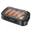 Techwood 1500W Electric Indoor Grill with Tempered Glass Lid, Portable Non-stick BBQ Korean Grill, Black