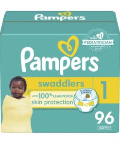 Pampers Swaddlers Diapers - Size 1, 96 Count, Ultra Soft Disposable Baby Diapers
