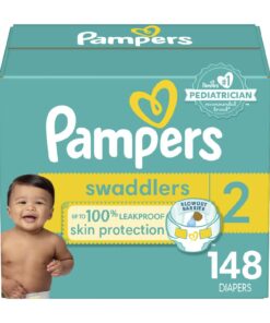 Pampers Swaddlers Diapers - Size 2, 148 Count, Ultra Soft Disposable Baby Diapers